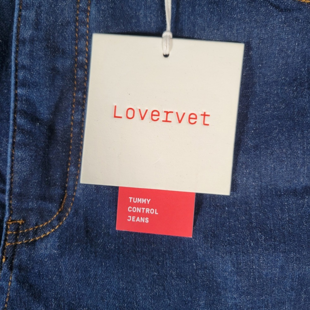 Lovervet Vervet Jean‎ Women 36x36(Actual 36x34Dark Indigo Wide Leg Tummy Control - Picture 6 of 16